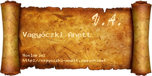 Vagyóczki Anett névjegykártya